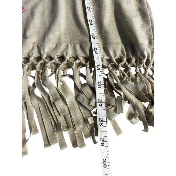 Style & Co Women's Tan Fringed Bottom Top - Picture 5 of 5